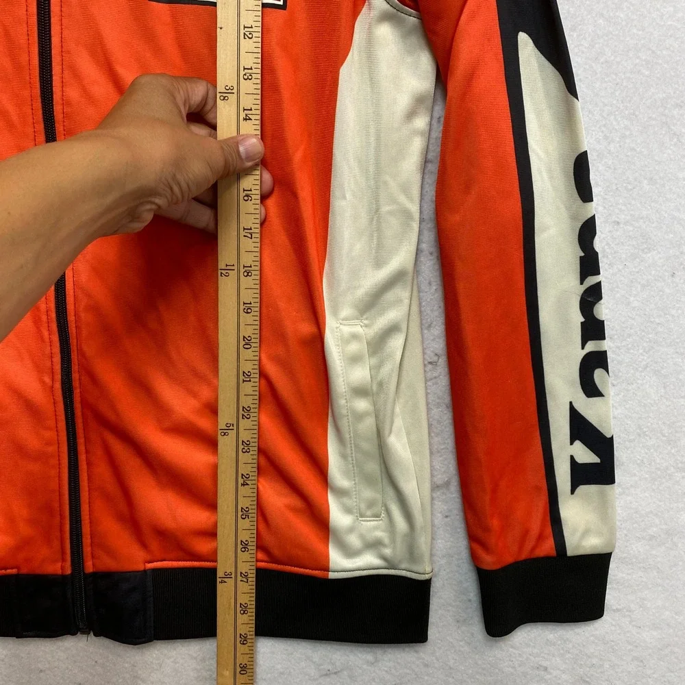 Kappa Track Jacket Mens XL Orange Black Full Zip Race Authentic Logo Sportswear